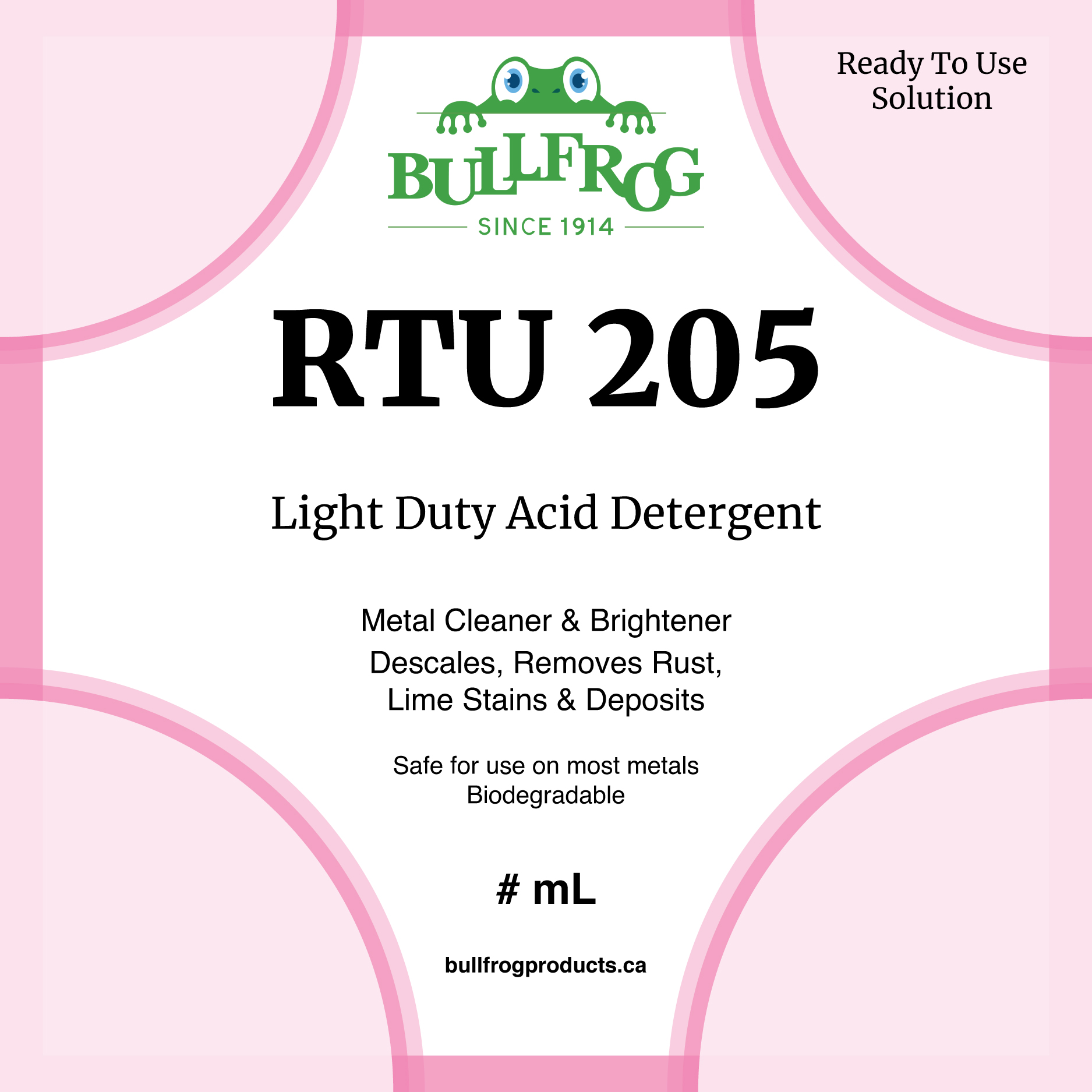 RTU 205 Front Label image and 500mL product image